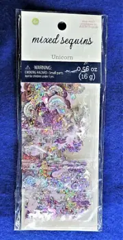 Assorted Unicorn Sequins 4 Sparkling Sample Packets Mixed Shapes Craft Advantus