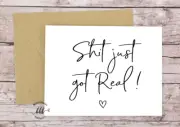 Will You be my Bridesmaid Maid Of Honour MOH Shit Just Got Real Card