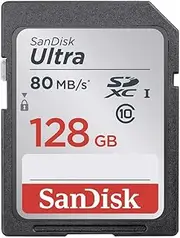 SanDisk 128GB Ultra SDHC UHS-I Card, Black