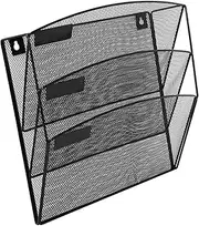 FOYTOKI Wall File Holder Wire Mesh Organizer Multi-Layer A4 Document Rack Office Wall Document Holder Easy Install Mail Holder