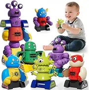JUKUDAHU Magnet Robot Toy for Kids 3-5 Years Old - Magnetism Toys Stacking Blocks Playset with Storage Box, Educational Preschool Learning Toys for Boys Age 3-6, Christmas and Birthday Gifts