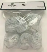 White Cage LED Battery Operated String Lights Home/Party Decor - 2.5 Ft 6 Lights