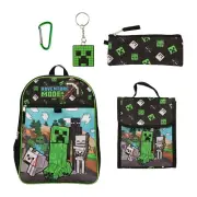 Bioworld 5 Piece Minecraft Backpack With Lunch Bag