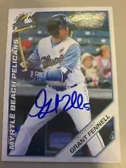 Grant Fennell 2019 Myrtle Beach Pelicans Signed Team Card