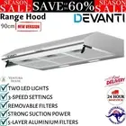 Devanti 900mm Range Hood 90cm Rangehood Stainless Steel Kitchen Ducted Vent Fan