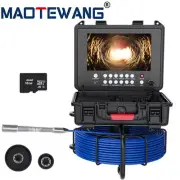 9" Screen DVR 16GB Sewer Drain Pipe Inspection Camera 17mm Endoscope Counter 40M