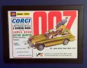 Corgi Toys 261 James Bond Framed A4 Size Poster Shop Sign 1966 Aston Martin DB5