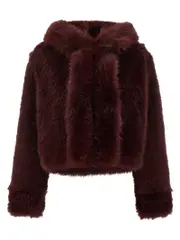 [B & B Couture] B & B Couture-Cropped Eco Pellicce Bordeaux-Donna 42IT