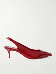 [Christian Louboutin] Christian Louboutin - Sporty Kate 55 Patent-leather Slingback Pumps - Red - IT36 IT 36 Red