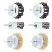 6PCS Cup Wire Wheel Brush Set 3 Inch Carbon Steel Knotted Cup Brush and Brass...