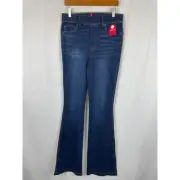 Spanx Flare Jeans Midnight Shade Blue Stretch Denim 20327T Womens Size M Tall MT