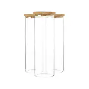 Argon Tableware Glass Storage Jars with Cork Lids - 2 Litre - Pack of 3