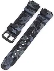 [WUTONGMU] 18mm Watch Band AQ-S810W AE-1000W AE-1200/1300 SGW-300 Strap Men Camouflage Silicone Rubber Wrist Bracelet Accessories Fit For Casio