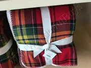 Pottery Barn Oakley Plaid Sherpa Throw Red 55x80 Sofa Accent Throw New