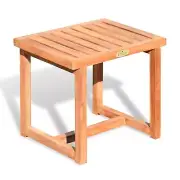 17.8" Teak Shower Bench Stool Wooden Bath Spa Seat for Patio, Bathroom, Poolside