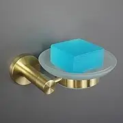 Wall Mounted Towel Bar Brushed Gold Stainless Steel Round Toilet Paper Holder Soap Bottle Robe Coat Hooks Bathroom Accessoriessoap Dish