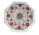 12'' Marble side Table Top Carnelian Inlay handmade home and Outdoor Decor