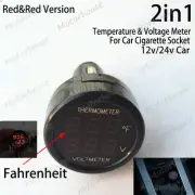 Digital Voltmeter Thermometer 12V 24V Auto Car Battery Cigarette Lighter Socket