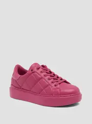 GUESS Women's Pink Hilan Low Top Sneakers Size: 10, Synthetic