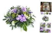 Hydrangea Floral Candle Holder Centerpiece – Artificial Silk Flowers with