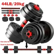 Workout Dumbbell 44LB Weight Set Fitness Dumbbells Barbell Adjustable for Gym