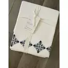 New Pottery Barn Tile Twin Duvet Cover White Blue