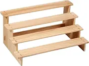 UKQRRTC Wood Spice Organizer Rack, Spice Shelf, Versatile Kitchen Organizer for Kitchen Cabinet Cupboard Pantry (4 Layer)