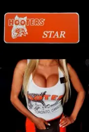 Hooters Uniform Star Name Tag Pin Back Dress Up Role Play Costume Accessory