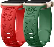 Odbeai Floral Engraved Bands Compatible with Apple Watch Bands for Women 38mm 40mm 41mm 42mm 44mm 45mm 49mm,Soft Silicone Cute Pattern Sport Strap Compatible with iWatch Bands Series 9-1 SE Ultra1/2
