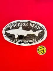 Dogfish Head Craft Beer Brewery Black Tin Tacker Sign + Sticker NEW