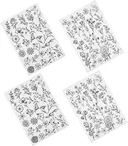 TEMPNAP 4sheets Water Soluble Stabilizer for Embroidery of Printable Stick and Embroidery Paper Flower Patterns for Projects and Hand Sewing
