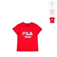 在飛比找蝦皮商城優惠-【FILA】KIDS 女童款 純棉 運動圓領上衣-紅色 5T