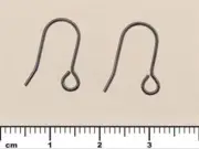50 Gunmetal Plated Brass 22 Gauge 14mm Fishhook Ear Wires with Open Loop *