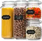 [ Taller ] Glass Jars with Airtight Lid, 92Oz/34Oz Large Glass Food Storage Jars