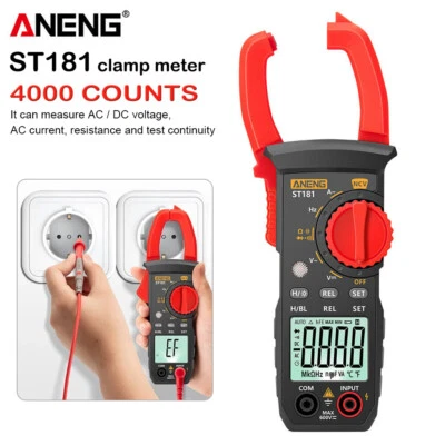 Digital 4000 Counts Multimeter AC DC Volt Ohm Amp Clamp Meter Auto Range-·