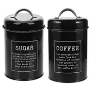 2pcs Sugar Canister Milk Powder Jar Metal Coffee Can Reusable Powder Bin Kitchen Coffee Canister