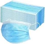 General Use Disposable Face Masks, 100 Pieces, 3 Layer Filter with Nose Clip and Ear Loops