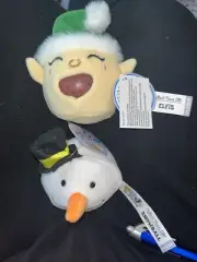 Set of 2 PBJ's Plush Ball Jellies- ELFIS & SNOWBALL 3x4" Squish Ball