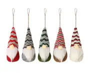 C288 5PCS Christmas Striped Knitted Doll Faceless Doll Christmas Tree Decoration Pendant Desktop Decoration