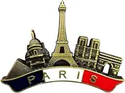 Retro Paris Metal Fridge Magnets - 3D Retro Paris Stickers for Fridge - Retro Paris Landscape Creative Whiteboard Cartoon Magnetic Stickers