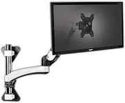 Monitor Desk Single Monitor Wall Mount for 15-27 Inch Screens up to 17.6 lbs, Gas Spring Monitor Arm Mount, Full Motion Height Adjustable Industrial Monitor Arm Monitor Stand(Two arms)