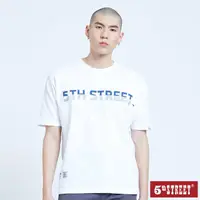 在飛比找momo購物網優惠-【5th STREET】男特殊剪裁短袖T恤-米白