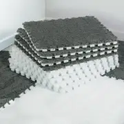 12 pcs Plush Puzzle Foam Floor Mat for Kids- Thick Interlocking Fluffy Tiles ...