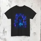 Dark Anime Sorcerer T-Shirt Hooded Mage Group Neon Magic Eyes Fantasy Tee