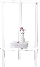 Acrylic Side Table - 34x34x50cm, Transparent, Clear, Triangle, Modern, Multipurpose | 2-Tier Clear Corner Table with Safe Material for Coffee, Living Room, Bedroom, Small Space Furniture