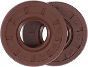 X AUTOHAUX Universal Oil Seal TC Seal Ring Rotary Shaft Seal 17x40x7mm High Pressure FKM Rubber Brown 2 Pcs
