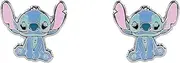 [Disney] Stitch Cartoon Enamel Stud Earrings for Girls, One Size, silver plated brass, No Gemstone