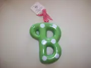 3-D polka dot B initial monogram Christmas ornament