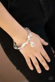 Paparazzi Accessories-Gemstone Glamour Bracelet - White