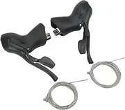 Emoshayoga Bike Shifter Levers, Aluminum Alloy 7 8 9 Speed Shifter Brake Lever Set Non Slip Ergonomic for Road Bikes